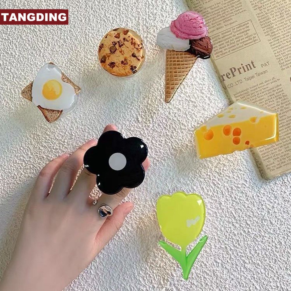 【COD Tangding】Holder Balon Bentuk Keju Es Krim Tulip Dapat Ditarik Untuk Ponsel