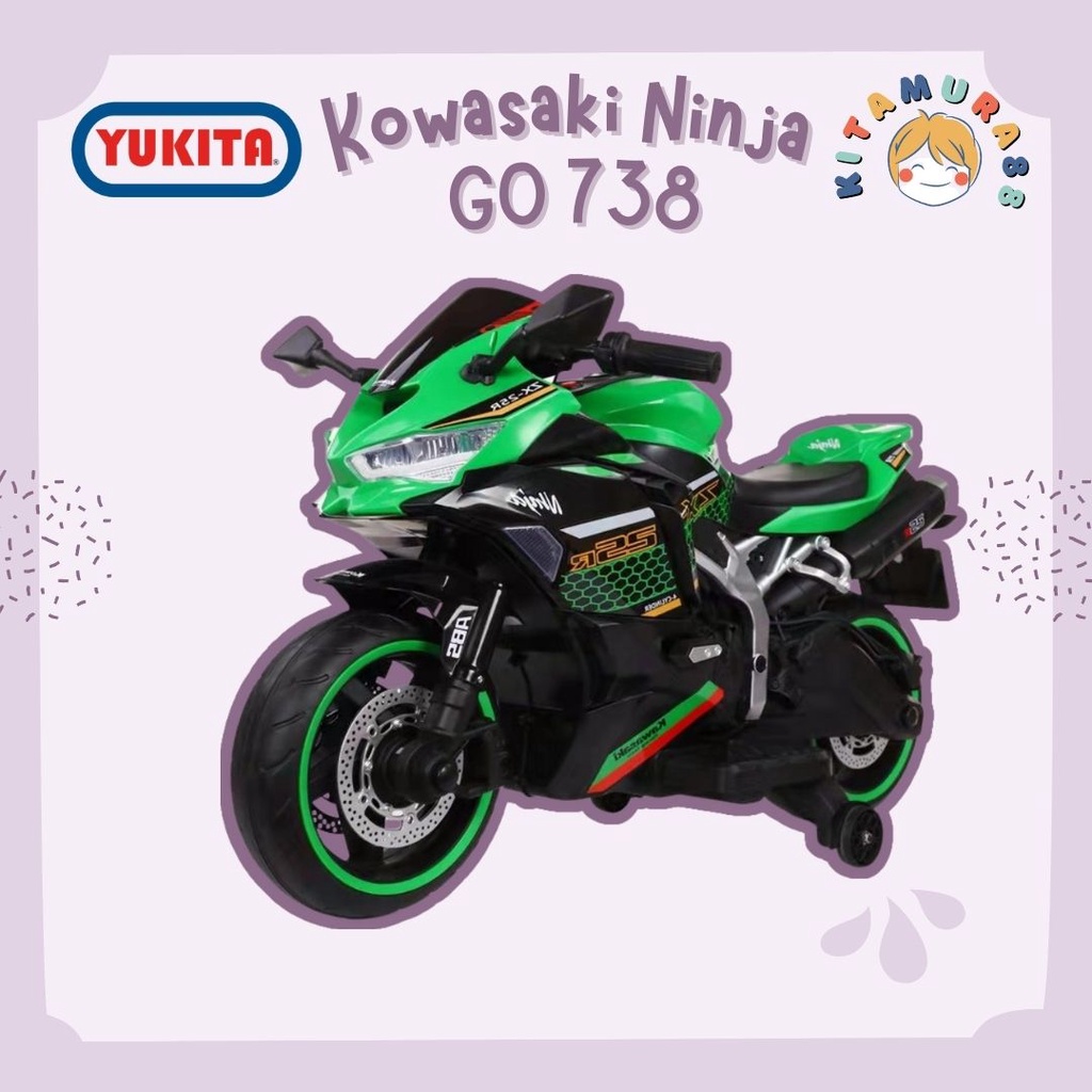 [READYSTOCK] Mainan Maenan Anak - Motor Aki Keran - YUKITA Kowasaki Ninja GO 738