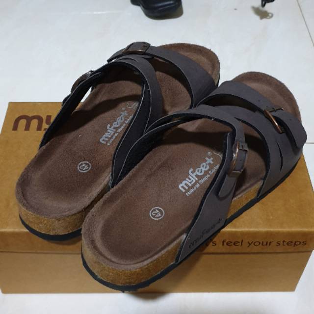Sandal kesehatan MY FEET asli nomor 42 coklat tua