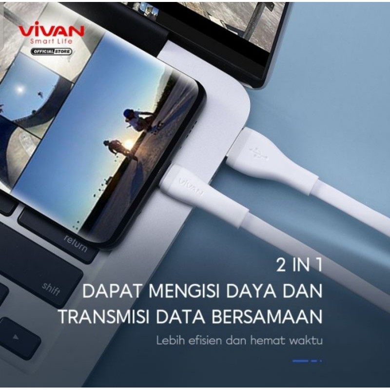 Kabel Data Android VIVAN SM100- 100cm putih