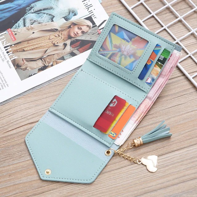 DOMPET LIPAT WANITA MINI KEKINIAN FASHION CEWEK KOREA KARAKTER POLOS WALLET WOMEN A2