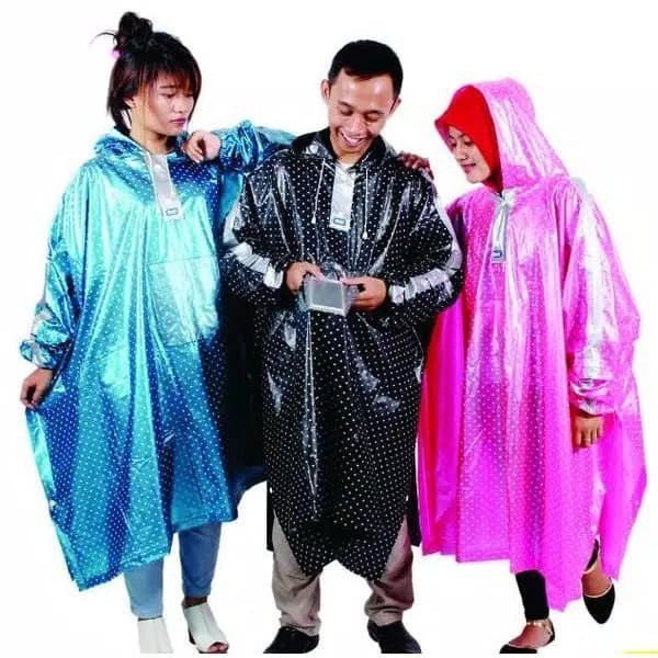 Jas Hujan Poncho Pop Plevia 850 Poncho Motor Unisex ponco polkadot lengan