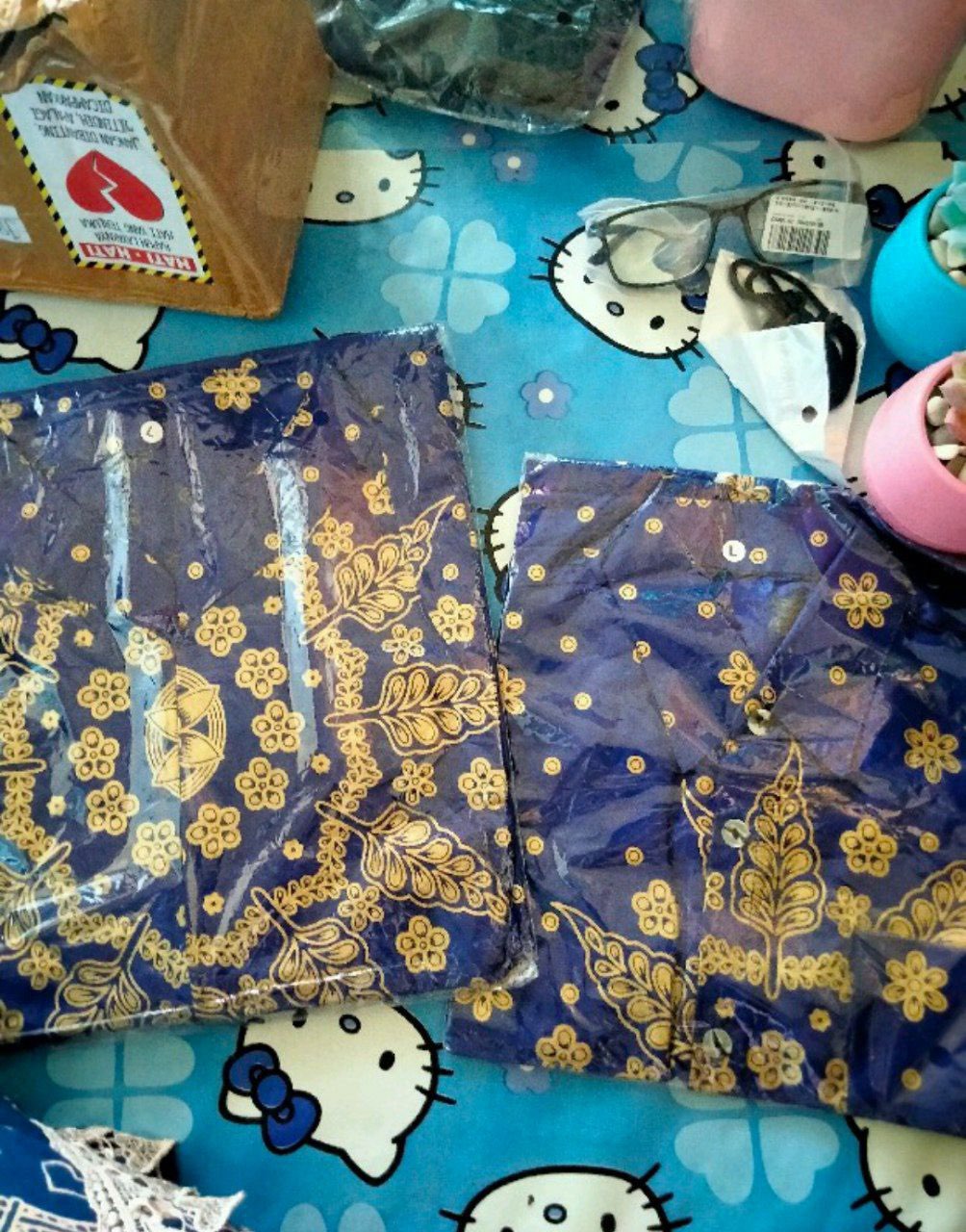Couple Batik Terbaru Zaen Couple Keluarga Bisa Pisah New New New Motif Daun Bulat Biru