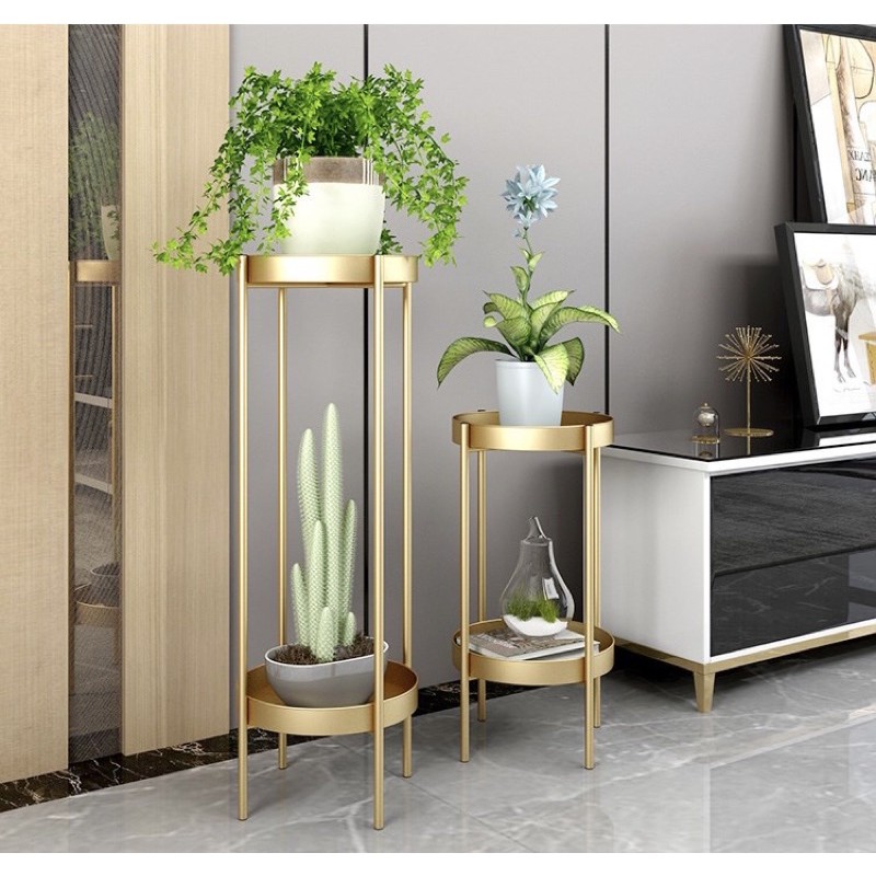 Nordic Standing Platte Gold / Rak Pot Bunga Susun Gold / Home Decor