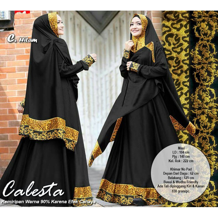 [READY ORI] Gamis Premium CALESTA Syari/ BAJU HIJABERS MUSLIM BUSUI