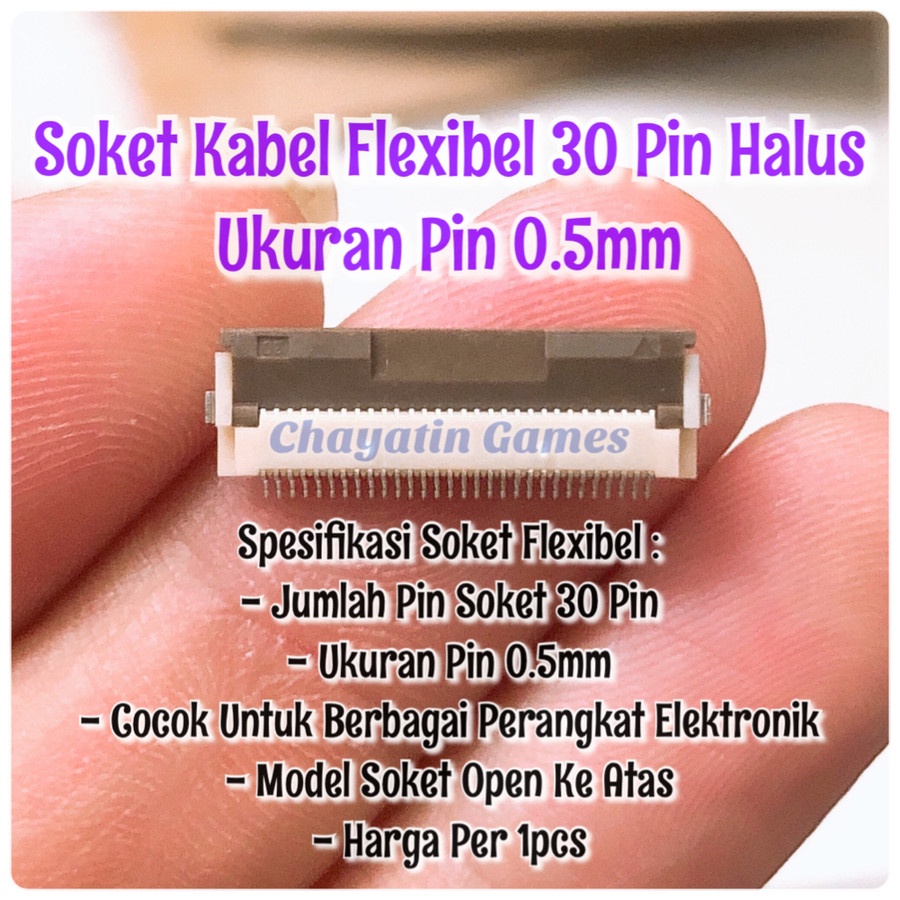 Soket Kabel Flexibel 30 Pin Halus Ukuran Pin 0.5mm