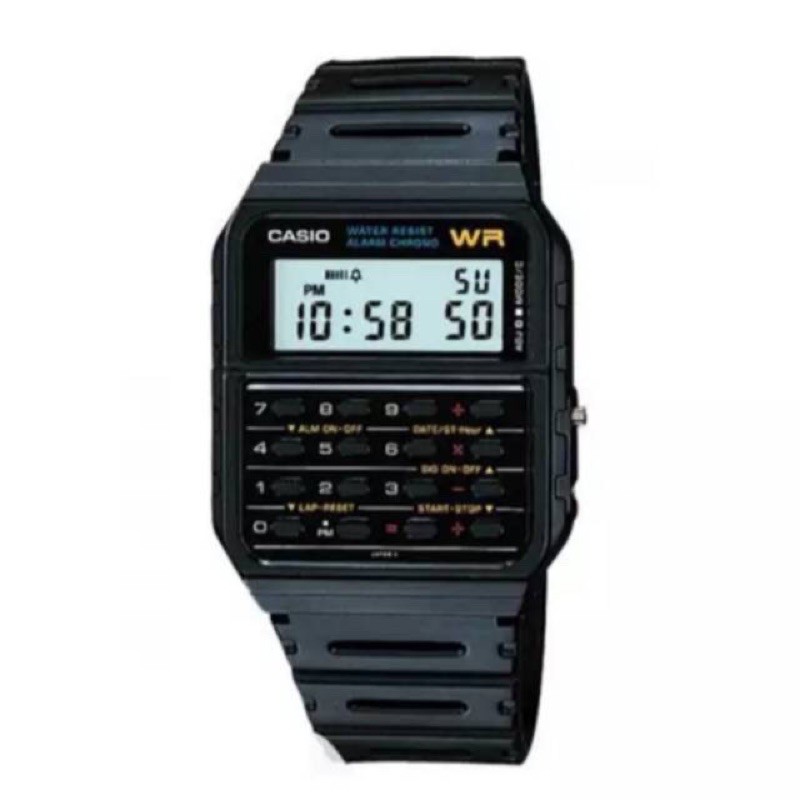 Bisa COD!!READY JAM TANGAN CASIO CA-53W-1Z ORIGINAL - DATABANK CA53W CA53 KALKULATOR CALCULATOR HTAM