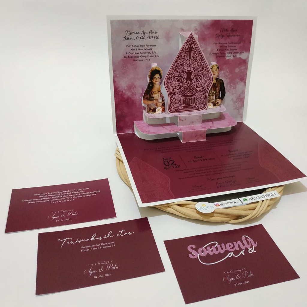 Undangan Pernikahan  3D | CUSTOM Wedding invitation 3d | UNDANGAN PERNIKAHAN model WAYANG