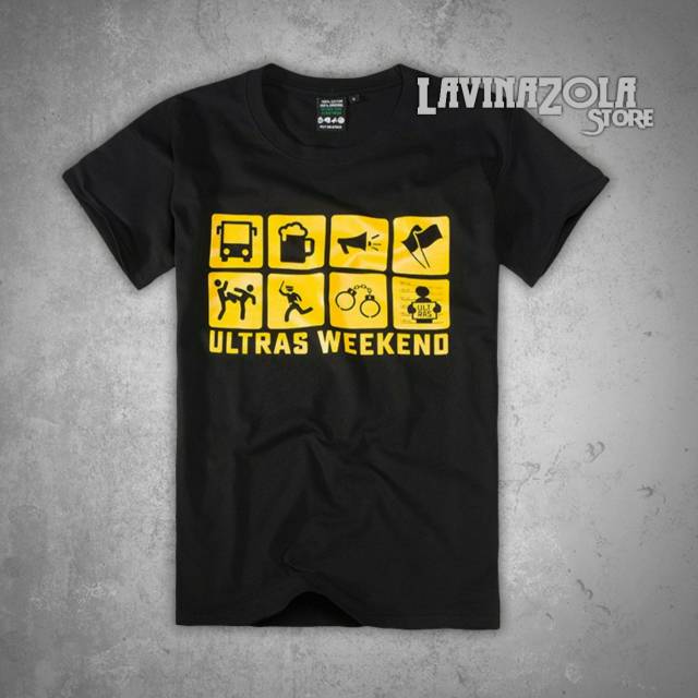 Tshirt baju kaos ultras weekend spezial awaydays persib bandung persija jakarta berkualitas hitam