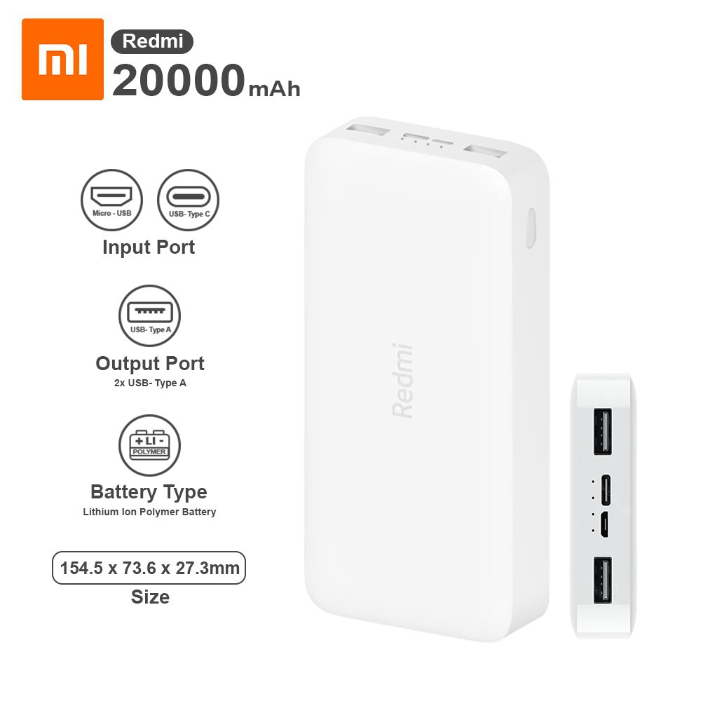 PowerBank Redmi 10.000mAh &amp; 20.000mAh 2USB