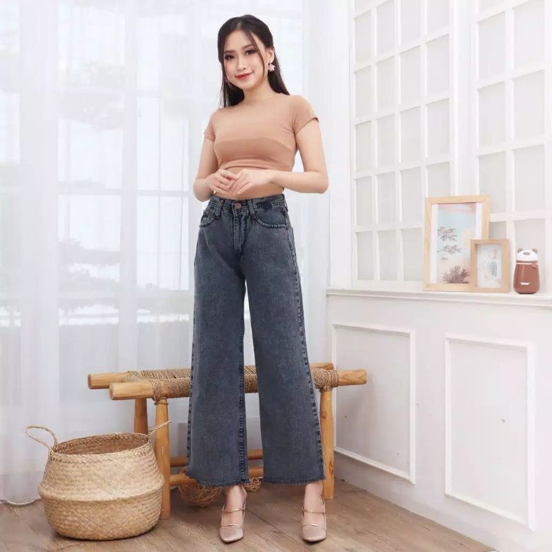 BEST SELLER - KULOT JEANS HIGHWAIST JEANS WANITA PREMIUM / KULOT JEANS WANITA IMPORT JEANS WANITA IM