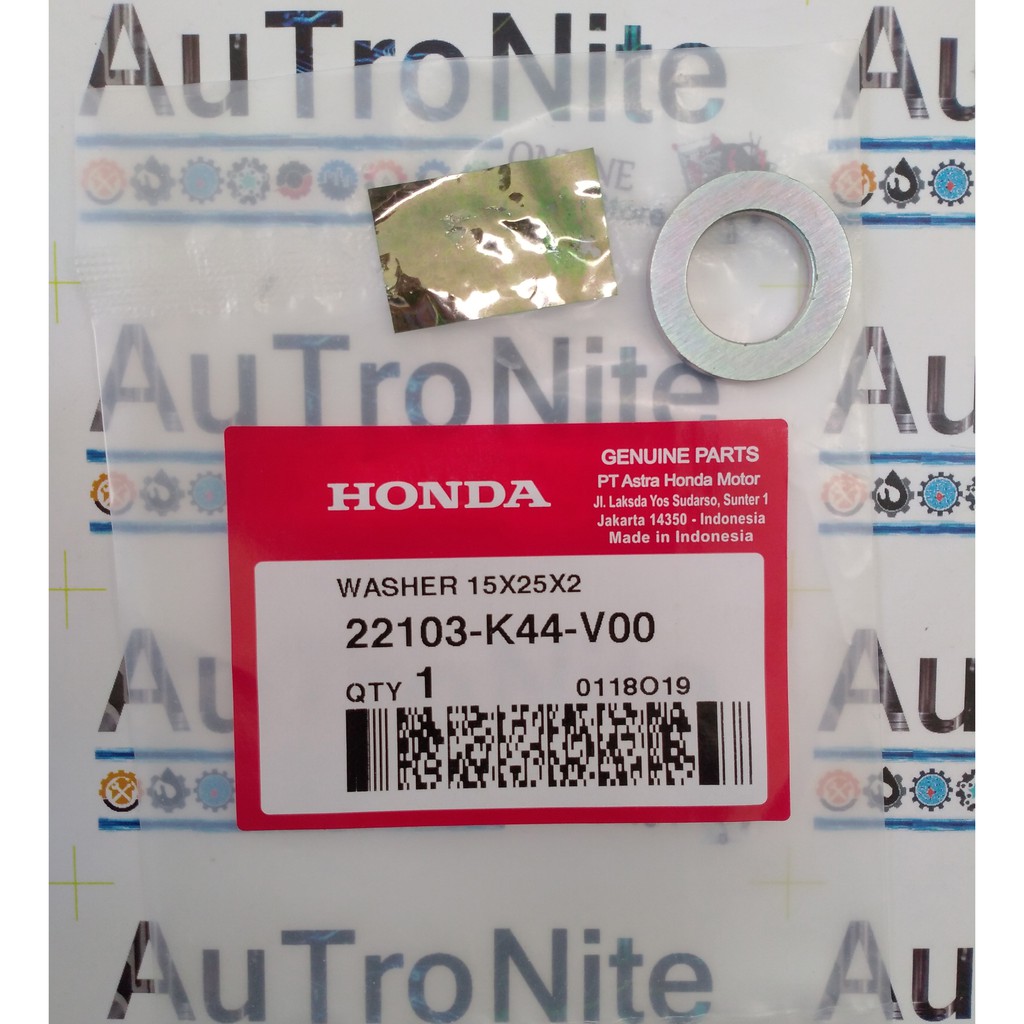Ring Washer Boss Kipas Pulley 15x25x2 22103-K44-V00 Original Honda Beat Pop Street Scoopy Vario 110 