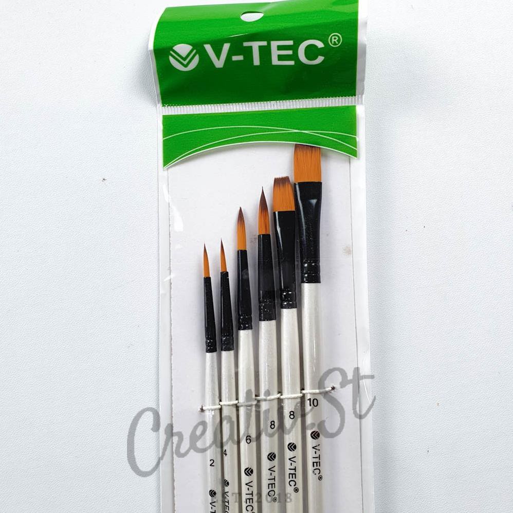

Kuas Lukis Set A0411 ROUND & FLAT V-tec (6 Brush) (KODE J728)