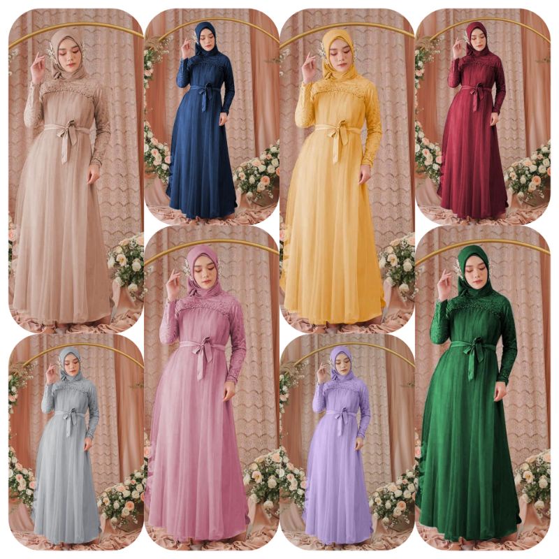 MAXI MIKAYLA/SERAGAM ACARA/MX TILE MUTIARA RUBY/ UK L, XL, XXL