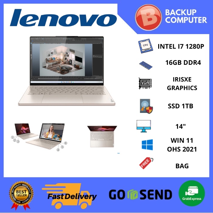 Laptop Lenovo Yoga Slim 9 14IAP7 82T00006ID i7-1280P