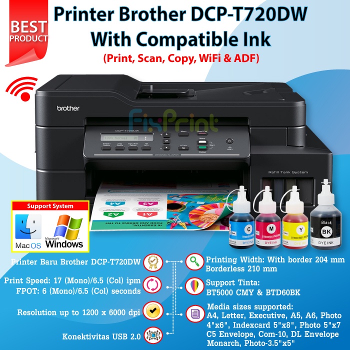 Printer Brother DCP-T720DW DCP T720dw WiFi Print Scan Copy Duplex