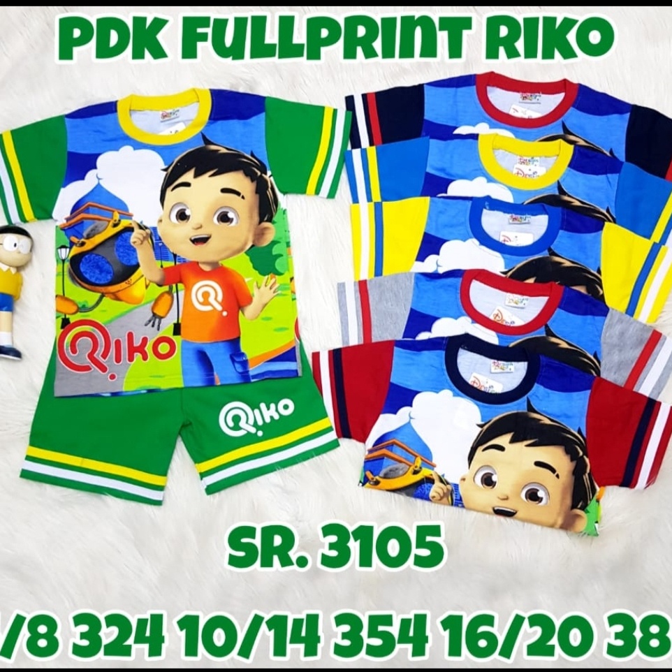 SIZE JUMBO SETELAN ANAK JUMBO 10-13 TAHUN RIKO LENGAN PENDEK DESIGN TOON SIZE 2-13THN