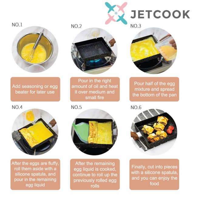 JetCook Panci Penggorengan Telur Tamago Omelette Non Stick Frying Pan