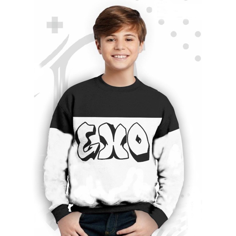 Baju Sweater Anak Laki Laki Lengan Panjang Remaja EXO  Umur 9 - 17 Tahun / Baju Switer Cowok Laki Mu