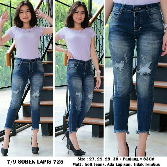 CELANA JEANS/CELANA JEANS WANITA/CELANA JEANS IMPORT/7per9 SOBEK LAPIS JEANS 725