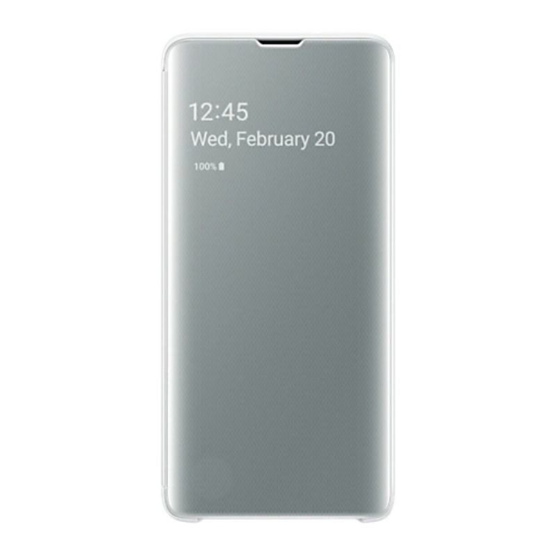 Samsung Galaxy S10 Original Clear View Case Flip Cover Casing Berdiri Kesing Tutup