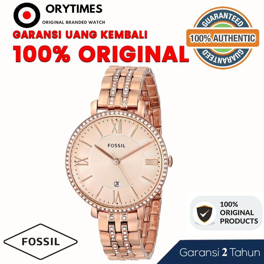 Fossil ES3546 Rosegold - Jam Tangan Wanita Fossil Original Fossil ES 3546 Jacqueline
