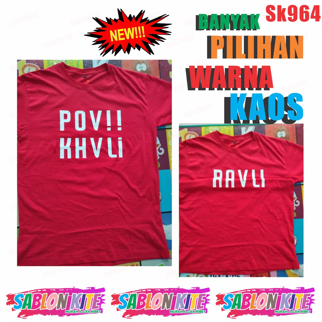 MURAH!!! Kaos CUSTOM ILUSI KATA LIPAT VIRAL ADA Byk Warna SK964 GRATIS NAMA SENDIRI UNISEX COMBED