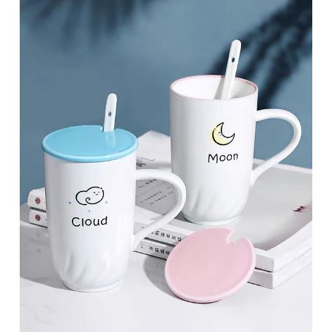 Cloudy moon Mug Aesthetic gelas murah