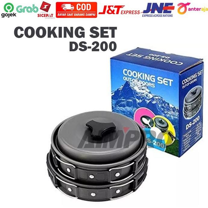 [ Cod ] Cooking Set Ds200 Panci Nesting Camping Gunung Outdoor
