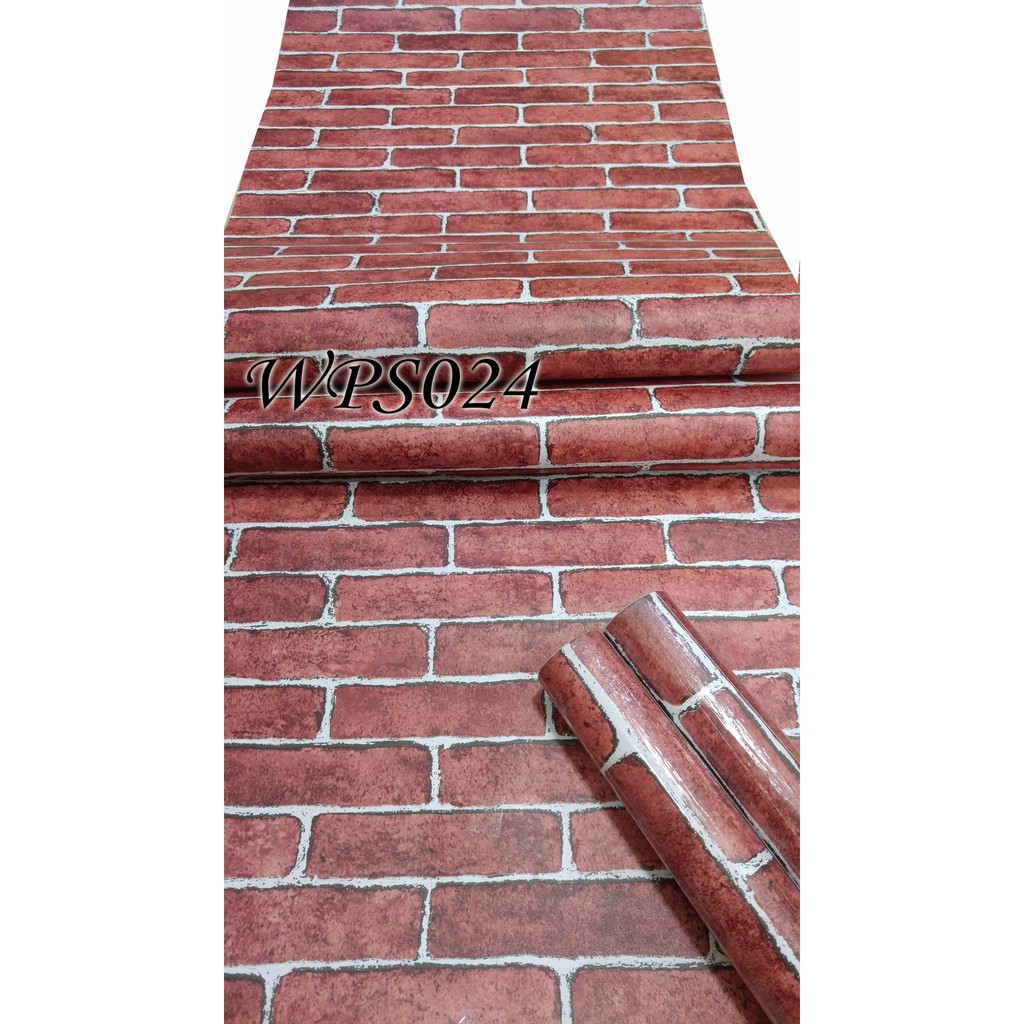 WALLPAPER STICKER 45CMX5M WPS024 RED ROCK BRICK BATA WALLPAPER STICKER 45CMX5M WPS024 RED ROCK BRICK BATA