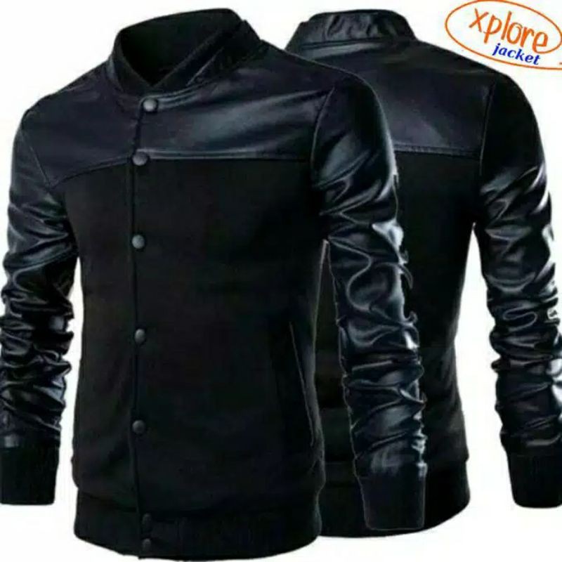 Jaket Kulit Pria Variasi Kombinasi Premium Elegant Brownie ARL 033 Silverstone RFLA Ariel Noah New