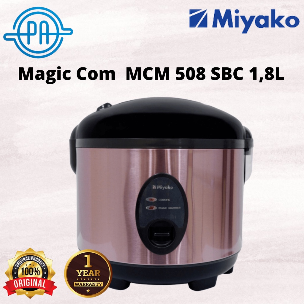 MAGIC COM RICE COOKER 3 IN 1 MIYAKO MCM 508 SBC MCM508SBC MCM508 SBC MCM 508SBC MCM-508 SBC1.8L PANCI ANTI LENGKET