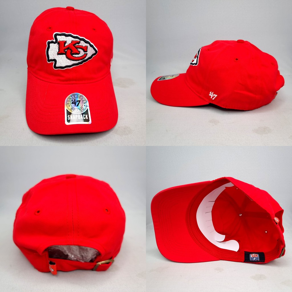 TOPI SNAPBACK NFL MELENGKUNG KANSAS CITY MERAH