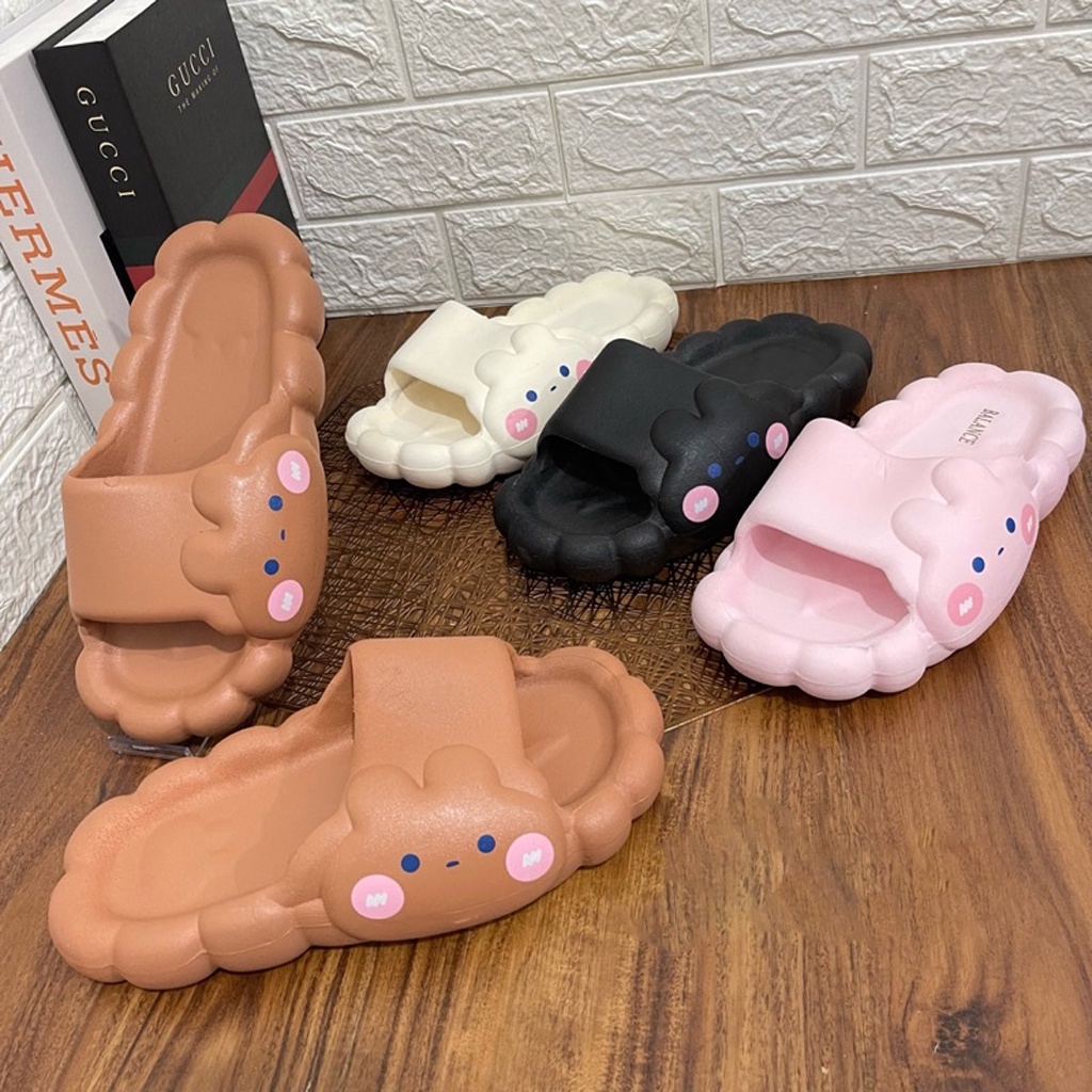 INFY - Sandal Slop Jelly Korea Wanita Awan Cloud Tebal Empuk Lucu Cantik Elegant Best Seller Import R796