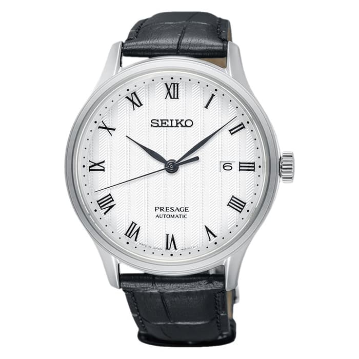 Seiko Presage SRPC83J1 Karesansui Automatic White Dial Black Leather
