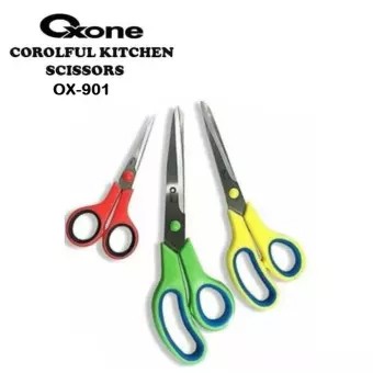 Oxone OX-901 3pcs Gunting Dapur Stainless Steel - Kitchen Scissor Set Full Colour