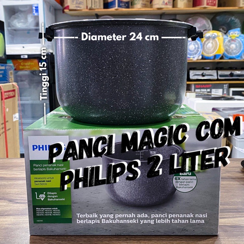 Philips Inner Pot/ Teflon Philip Rice Cooker Bakuhanseki Untuk HD4515 Digital HD3111/30 PANCI PHILIPS HD3110/33 Inner Pot Panci 2L 4515 1.8L Bakuhanseki HD3138 3132 3131 3129 3128 3127 3119 3118 3053 3110 4515