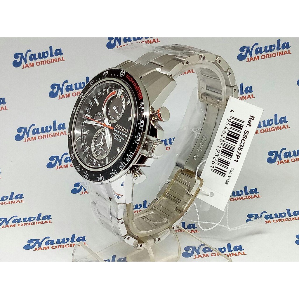 Seiko Sportura SSC357P1 Perpetual Solar Black Dial | Jam Pria SSC357