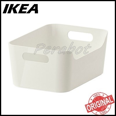 Kotak box tempat wadah bumbu bunga, rak dapur plastik 24x17cm ikea var - Putih