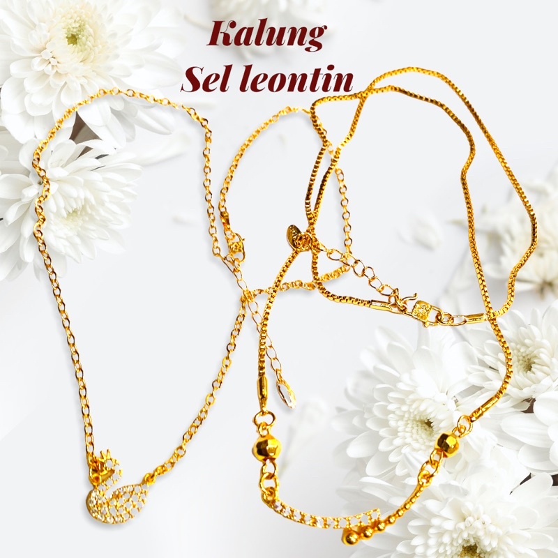 kalung set dengan leontin//kalung permata//kalung