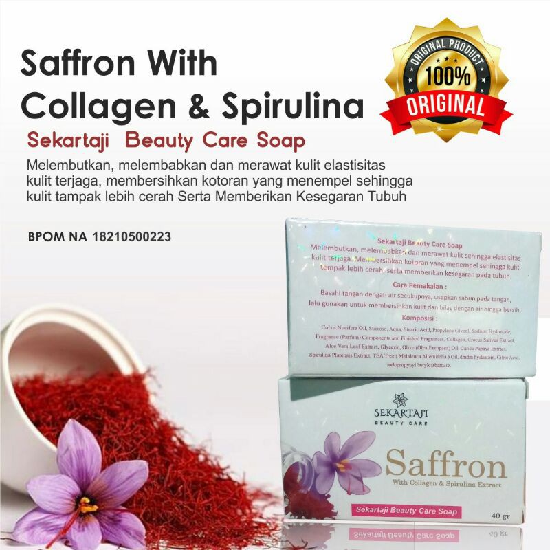 TERMURAH !!! sabun saffron with colagen dan Spirulina (BPOM)