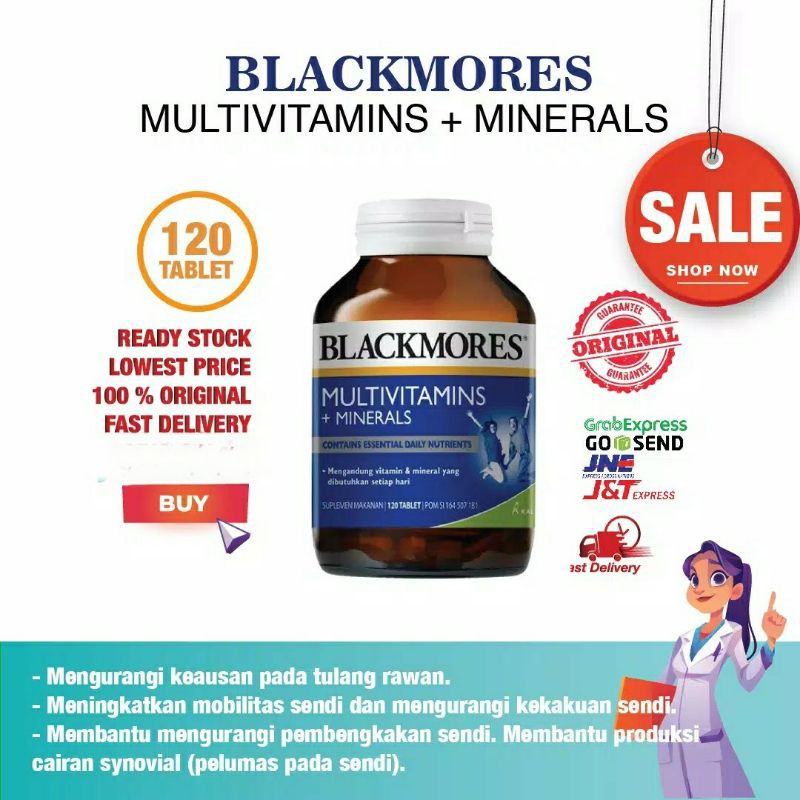 Blackmores Multivitamins + Minerals ( isi 120 Tablet ) Kalbe ORIGINAL