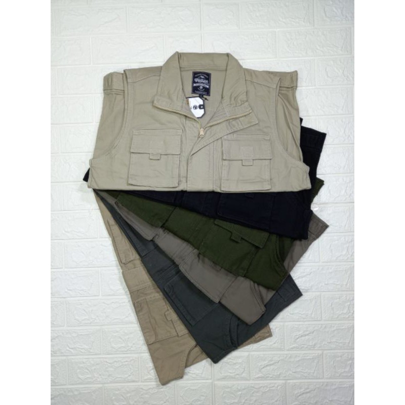 Rompi Tactical Outdoor JUMBO Wartawan Lapangan Kerja Sosial Vest Kanvas Pria Jeep