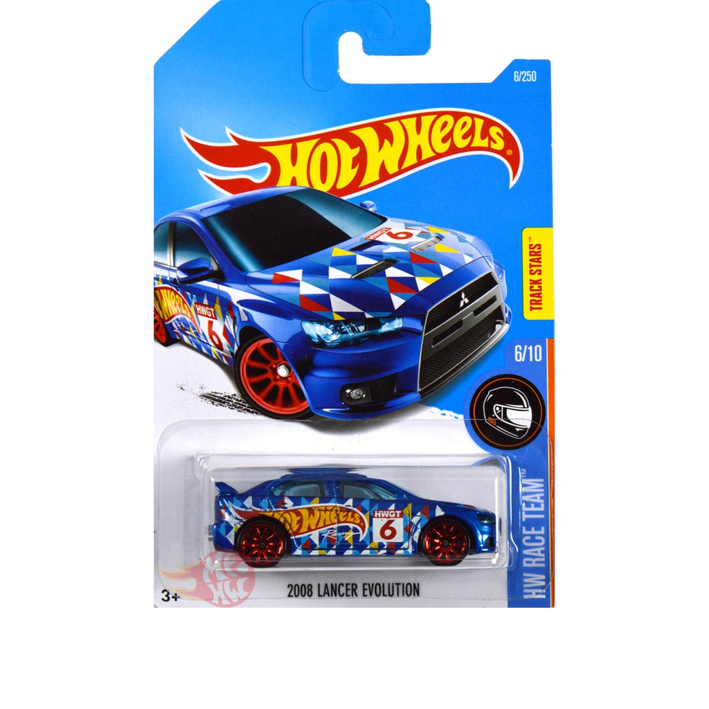 2008 Lancer Evolution BIRU / BLUE Track Stars - Hot Wheels HW Hotwheel