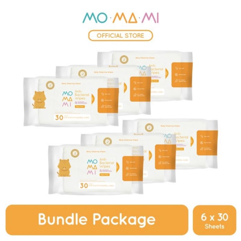 Momami Baby Wipes Bundle 6 Pcs x 30s/Tisu Basah Momami Paket Bundle