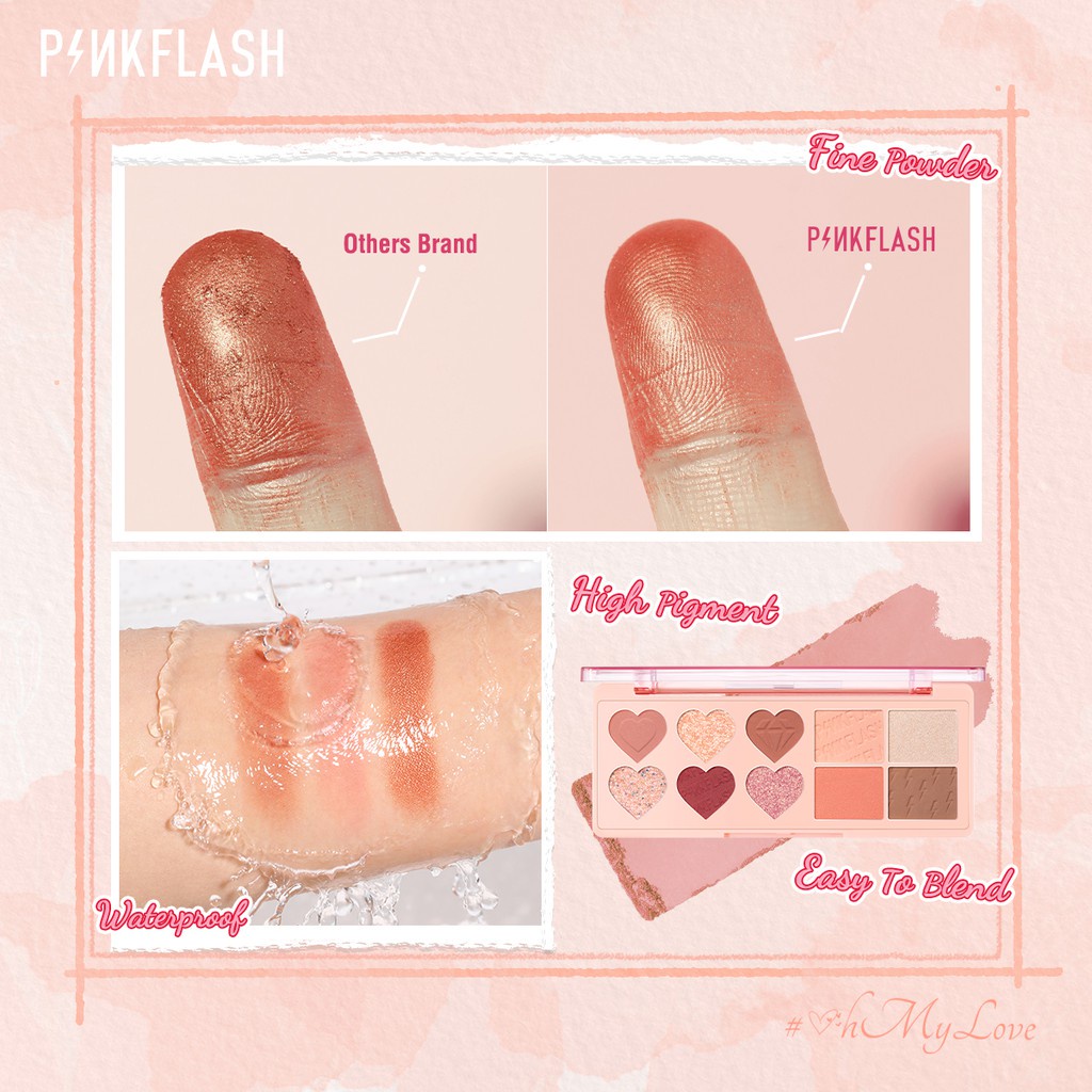 PINKFLASH Multi Face Pallete Eyeshadow Blush Highlighter Contour Pink Flash Palet Pallet BPOM PF-M02 (KIM)