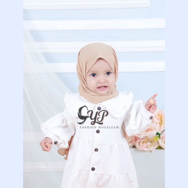 Jilbab Pashmina Karet bayi anak usia 0-2 th 110x50 cm / PASTHAN/PASTAN