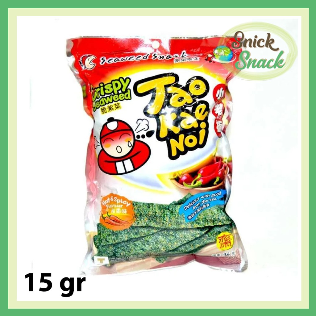 

Tao Kae Noi Crispy Seaweed Big Sheet 15 gr Spicy Snack Rumput Laut Nori Pedas