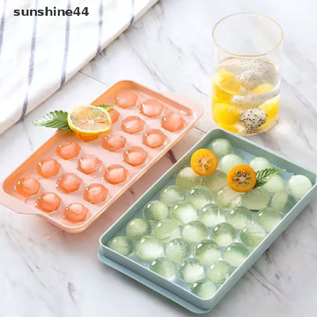 Sunshine Cetakan Es Batu 18 / 33 Grid 3D Bentuk Bulat Bahan Plastik Untuk Rumah / Bar / Pesta / Dapur