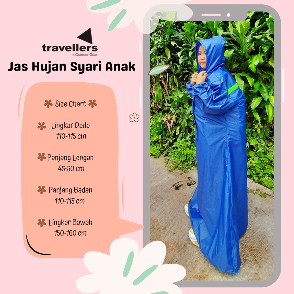 JAS HUJAN HIJAB/JAS HUJAN WANITA /JAS HUJAN GAMIS- TRAVELLERS